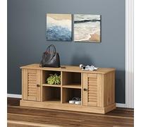 BOWEKAM Mobili, panchine, panche portaoggetti e ingressi, scarpiera, 106 x 35 x 45 cm, in legno massello di pino