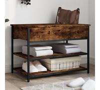 BOWEKAM Mobili, panchine, panche portaoggetti e ingressi, scarpiera, rovere affumicato, 70 x 42,5 x 50 cm, legno ingegnerizzato