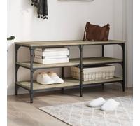 BOWEKAM Mobili, panchine, panche portaoggetti e ingressi, scarpiera, rovere Sonoma, 100 x 38,5 x 49 cm, in legno ingegnerizzato