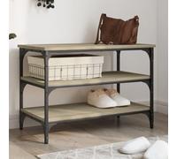 BOWEKAM Mobili, panchine, panche portaoggetti e ingressi, scarpiera, rovere Sonoma, 70 x 38,5 x 49 cm, in legno ingegnerizzato