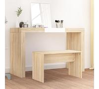 BOWEKAM Mobili, panchine, sgabelli da toletta, sgabello da toeletta in rovere Sonoma, 70 x 35 x 45 cm, in legno ingegnerizzato