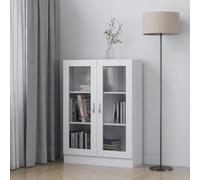 BOWEKAM Mobili,Scaffalature,Librerie & Ripiani in piedi,Vetrine Cabinet Bianco 82.5x30.5x115 cm Legno Ingegnerizzato