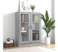 BOWEKAM Mobili,Scaffalature,Librerie & Ripiani in piedi,Vetrine Cabinet Grigio Sonoma 82.5x30.5x115 cm Legno Ingegnerizzato