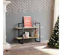 BOWEKAM Mobili,Scaffalature,Librerie & Scaffali,2-Tier Book Cabinet Sonoma Oak 100x30x70 cm Legno Ingegnerizzato