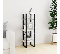 BOWEKAM Mobili,Scaffalature,Librerie & Scaffali,3-Tier Book Cabinet Bianco 40x30x105 cm Legno di pino massello