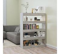 BOWEKAM Mobili,Scaffalature,Librerie & Scaffali,Armadietto Libro/Divisorio Grigio Cemento 100x30x135 cm