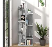 BOWEKAM Mobili,Scaffalature,Librerie & Scaffali,Armadietto Libro Grigio Cemento 48x25.5x140 cm Legno Ingegnerizzato