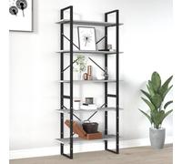 BOWEKAM Mobili,Scaffalature,Librerie & Scaffali,Armadio a 5 ripiani Grigio Sonoma 80x30x175 cm Legno Ingegnerizzato