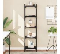 BOWEKAM Mobili,Scaffalature,Librerie & Scaffali,Libreria 5 ripiani Nero 40x30x154 cm Legno Ingegnerizzato