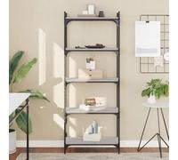 BOWEKAM Mobili,Scaffalature,Librerie & Scaffali,Libreria 5-Tier Grigio Sonoma 60x30x154 cm Legno Ingegnerizzato
