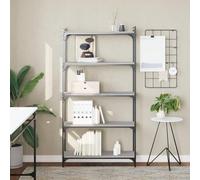 BOWEKAM Mobili,Scaffalature,Librerie & Scaffali,Libreria 5-Tier Grigio Sonoma 80x30x154 cm Legno Ingegnerizzato