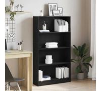 BOWEKAM Mobili,Scaffalature,Librerie & Scaffali,Libreria a 4 Livelli Rovere Nero 80x24x143 cm Legno Ingegnerizzato