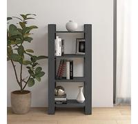 BOWEKAM Mobili,Scaffalature,Librerie & Scaffali,Libreria/Divisorio Grigio 60x35x125 cm Legno Massello