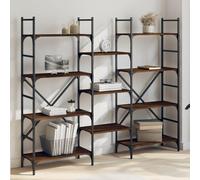 BOWEKAM Mobili,Scaffalature,Librerie & Scaffali,Libreria Rovere Marrone 160x28.5x136.5 cm Legno Ingegnerizzato