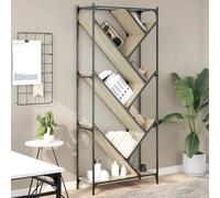 BOWEKAM Mobili,Scaffalature,Librerie & Scaffali,Libreria Rovere Sonoma 79x30x180 cm Ingegnerizzato Legno e Metallo