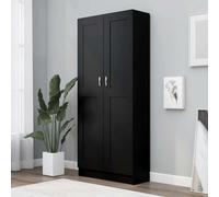 BOWEKAM Mobili,Scaffalature,Librerie & Scaffali,Libro Armadietto Nero 82.5x30.5x185.5 cm Legno Ingegnerizzato