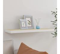 BOWEKAM Mobili, scaffalature, mensole a parete e sporgenze, mensola da parete in rovere e bianco 80 x 23,5 x 3,8 cm MDF