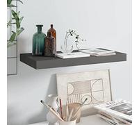 BOWEKAM Mobili, scaffalature, mensole a parete e sporgenze, mensola da parete sospesa in MDF grigio lucido 50 x 23 x 3,8 cm