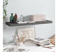 BOWEKAM Mobili, scaffalature, mensole a parete e sporgenze, mensola da parete sospesa in MDF grigio lucido 80 x 23,5 x 3,8 cm