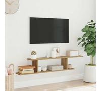 BOWEKAM Mobili, scaffalature, mensole a parete e sporgenze, mensola TV a parete in rovere artigianale 125 x 18 x 23 cm in legno ingegnerizzato