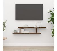 BOWEKAM Mobili, scaffalature, mensole a parete e sporgenze, mensola TV a parete in rovere marrone 125 x 18 x 23 cm in legno ingegnerizzato