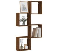 BOWEKAM Mobili, scaffalature, mensole a parete e sporgenze, mensole cubiche da parete 4 pezzi rovere marrone 30 x 15 x 30 cm