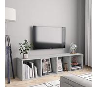 BOWEKAM Mobili, scaffalature, mensole a parete e sporgenze, mobiletto per libri/mobile TV grigio cemento 143 x 30 x 36 cm