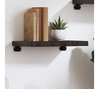 BOWEKAM Mobili, scaffalature, mensole da parete e mensole, mensola da parete marrone scuro 40 x 30 x (2-4) cm in legno massello di rovere trattato