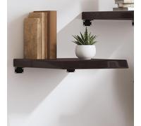 BOWEKAM Mobili, scaffalature, mensole da parete e mensole, mensola da parete marrone scuro 40 x 60 x (2-6) cm in legno massello di rovere trattato