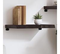 BOWEKAM Mobili, scaffalature, mensole da parete e mensole, mensola da parete marrone scuro 60 x 40 x (2-6) cm in legno massello di rovere trattato