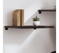 BOWEKAM Mobili, scaffalature, mensole da parete e mensole, mensola da parete marrone scuro 60 x 50 x (2-4) cm in legno massello di rovere trattato