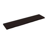 BOWEKAM Mobili, scaffalature, mensole da parete e sporgenze, mensola da parete marrone scuro 220x50x(2-6) cm legno massello trattato rovere