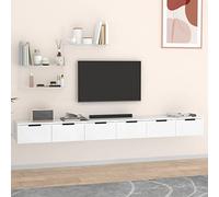 BOWEKAM Mobili,Scaffalature,Mensole e Ledges,Armadi a muro 2 pz Bianco 102x30x20 cm Legno Ingegnerizzato