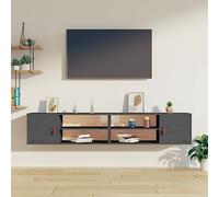 BOWEKAM Mobili,Scaffalature,Mensole e Ledges,Armadi a muro 2 pz Grigio 80x30x30 cm Legno massello di pino