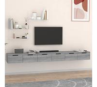 BOWEKAM Mobili,Scaffalature,Mensole e Ledges,Armadi a muro 2 pz Grigio Sonoma 102x30x20 cm Legno Ingegnerizzato