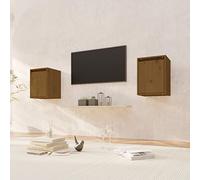 BOWEKAM Mobili,Scaffalature,Mensole e Ledges,Armadi a muro 2 pz Miele Marrone 30x30x40 cm Legno massello di pino