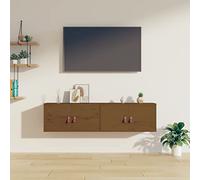 BOWEKAM Mobili,Scaffalature,Mensole e Ledges,Armadi a muro 2 pz Miele Marrone 60x30x30 cm Legno massello di pino