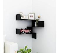 BOWEKAM Mobili,Scaffalature,Mensole e Ledges,Mensola angolare a parete Nero 40x40x50 cm Legno Ingegnerizzato