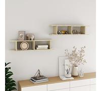 BOWEKAM Mobili,Scaffalature,Mensole e Ledges,Mensola da parete 2 pz Rovere Sonoma 90x18x20 cm Legno Ingegnerizzato