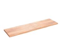 BOWEKAM Mobili,Scaffalature,Mensole e Ledges,Mensola da parete Marrone Chiaro 220x60x(2-6) cm Legno massello trattato Rovere