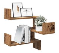 BOWEKAM Mobili,Scaffalature,Mensole e Ledges,Mensole angolari da parete 2 pezzi Legno Antico 40x40x49,5 cm Legno Ingegnerizzato