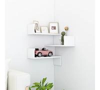 BOWEKAM Mobili,Scaffalature,Mensole e sporgenze a parete,Mensola angolare a parete Bianco 40x40x50 cm Legno Ingegnerizzato