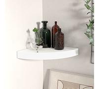 BOWEKAM Mobili,Scaffalature,Mensole e sporgenze a parete,Mensola angolare galleggiante Bianco 25x25x3,8 cm MDF