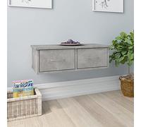 BOWEKAM Mobili,Scaffalature,Mensole e sporgenze a parete,Mensola cassetto a parete Grigio cemento 60x26x18,5 cm Legno ingegnerizzato