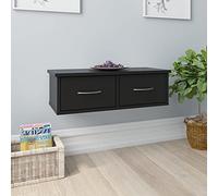BOWEKAM Mobili,Scaffalature,Mensole e sporgenze a parete,Mensola cassetto a parete Nero 60x26x18,5 cm Legno ingegnerizzato