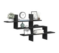 BOWEKAM Mobili,Scaffalature,Mensole e sporgenze a parete,Mensola da parete Nero 124,5x18x60,5 cm Legno Ingegnerizzato