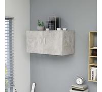 BOWEKAM Mobili,Scaffalature,Mensole e sporgenze,Armadio a parete Grigio cemento 80x39x40 cm Legno Ingegnerizzato