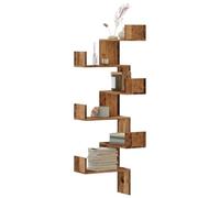 BOWEKAM Mobili,Scaffalature,Mensole & Ledges,Mensola angolare a parete Legno Antico 45x45x147 cm Legno Ingegnerizzato