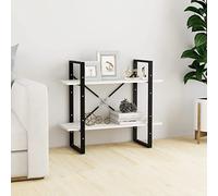 BOWEKAM Mobili, scaffali, librerie e mensole in piedi, armadio a 2 ripiani, bianco 80 x 30 x 70 cm, in legno di pino massiccio