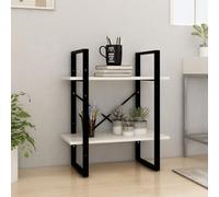 BOWEKAM Mobili, scaffali, librerie e mensole in piedi, armadio a 2 ripiani, in legno di pino massiccio, 60 x 30 x 70 cm, colore: bianco